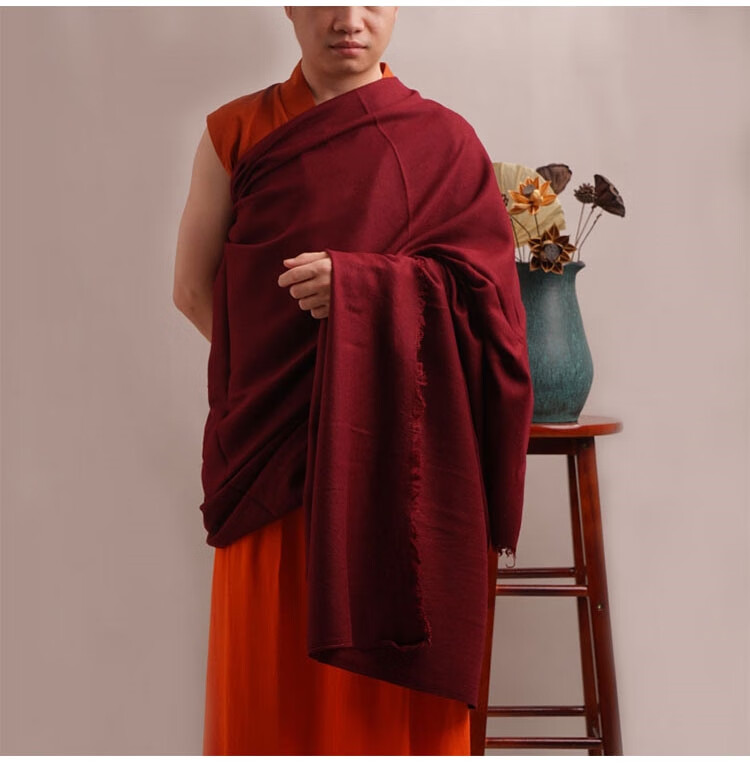 阁版僧服冬装 喇嘛僧服出家僧人藏传佛教藏式披肩羊绒披单活佛僧衣