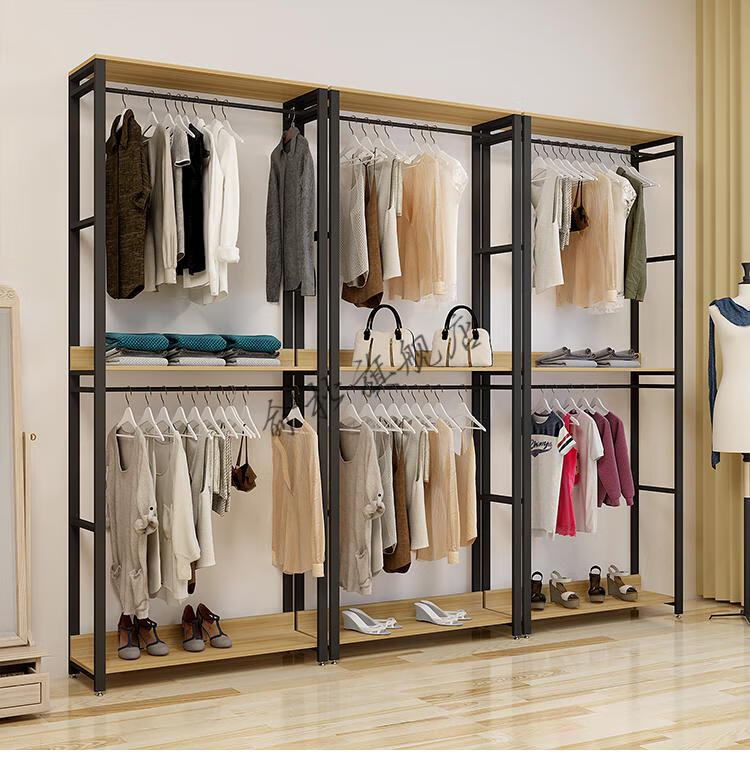简易衣柜简约北欧开放式组装租房宿舍收纳大衣柜经济型铁艺衣帽间 黑