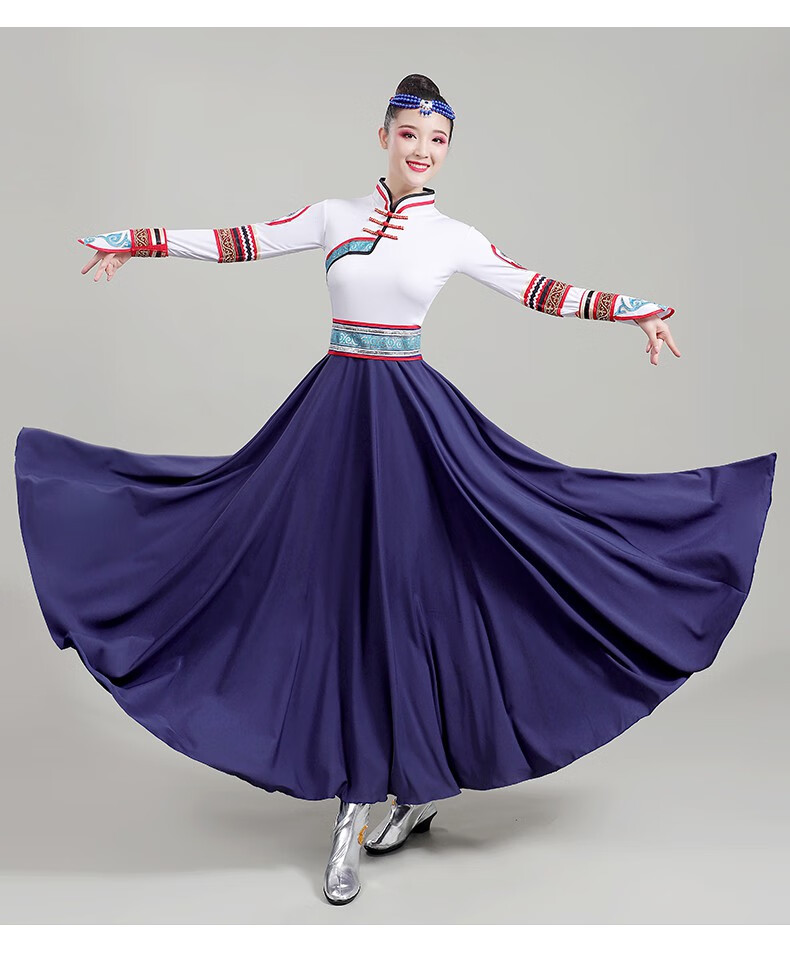 伊必圣蒙古族舞蹈演出服蒙古少数民族服装女夏成人民族舞蒙族舞台表演
