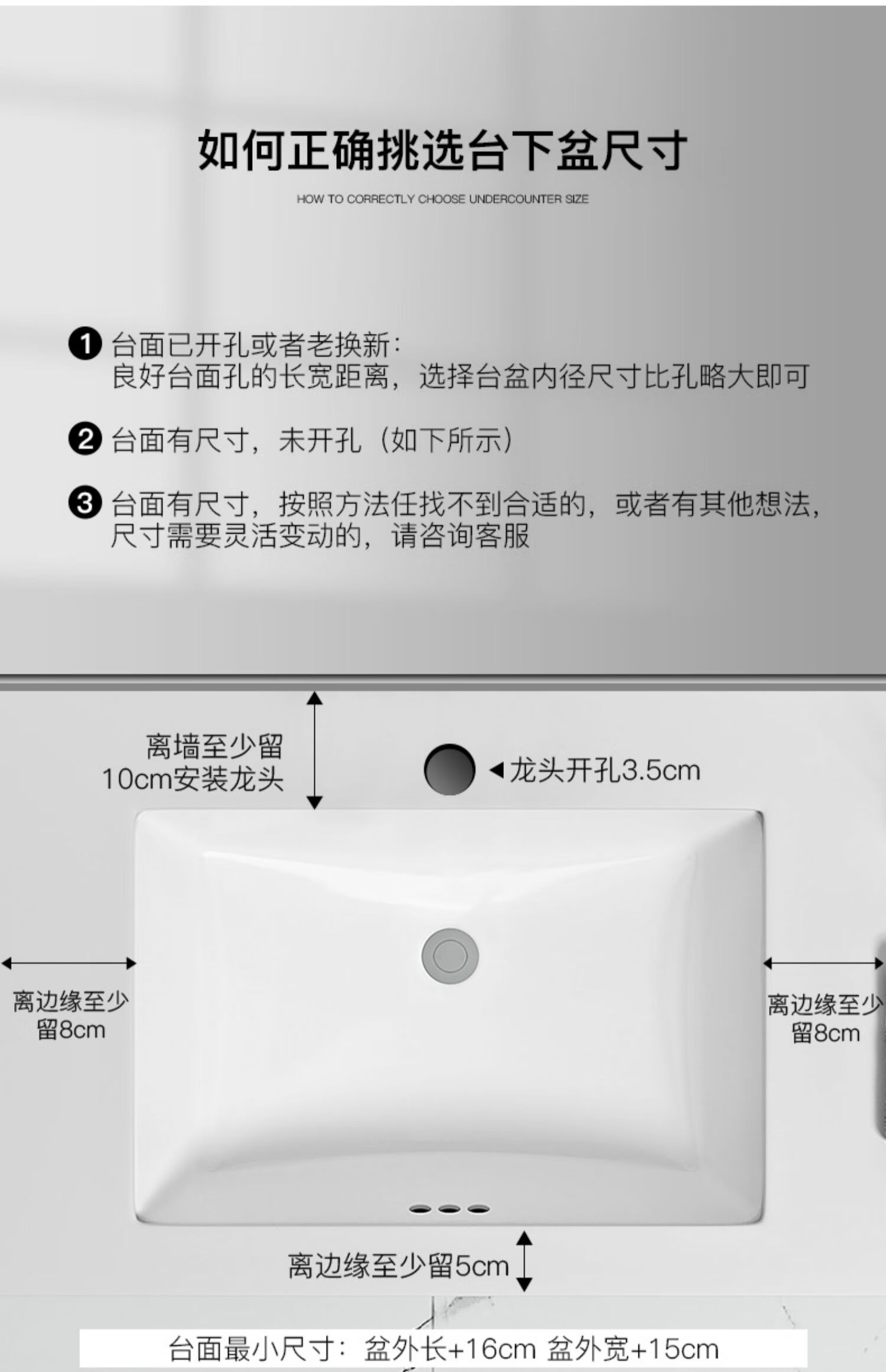 台下盆洗手盆陶瓷洗脸面盆卫生间嵌入式单盆家用小尺寸阳台池方形22寸