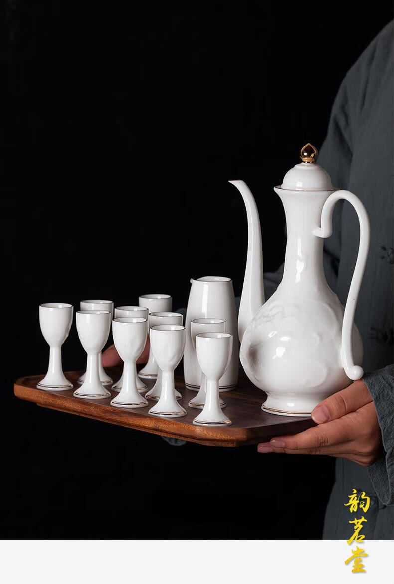 茅台杯时尚酒具套装大厅1斤酒壶分酒器高脚杯一口杯礼盒客厅中式白酒