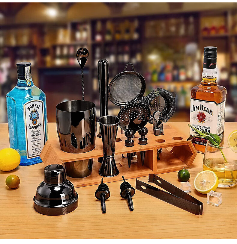 器套装鸡尾酒调酒器套装304食品级不锈钢三段摇酒壶酒吧ktv调酒工具