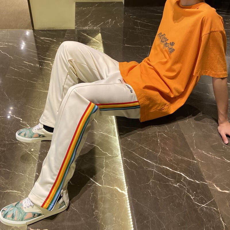 palm棕榈天使angels彩虹裤男fog长裤休闲宽松潮牌ins高街风格裤子