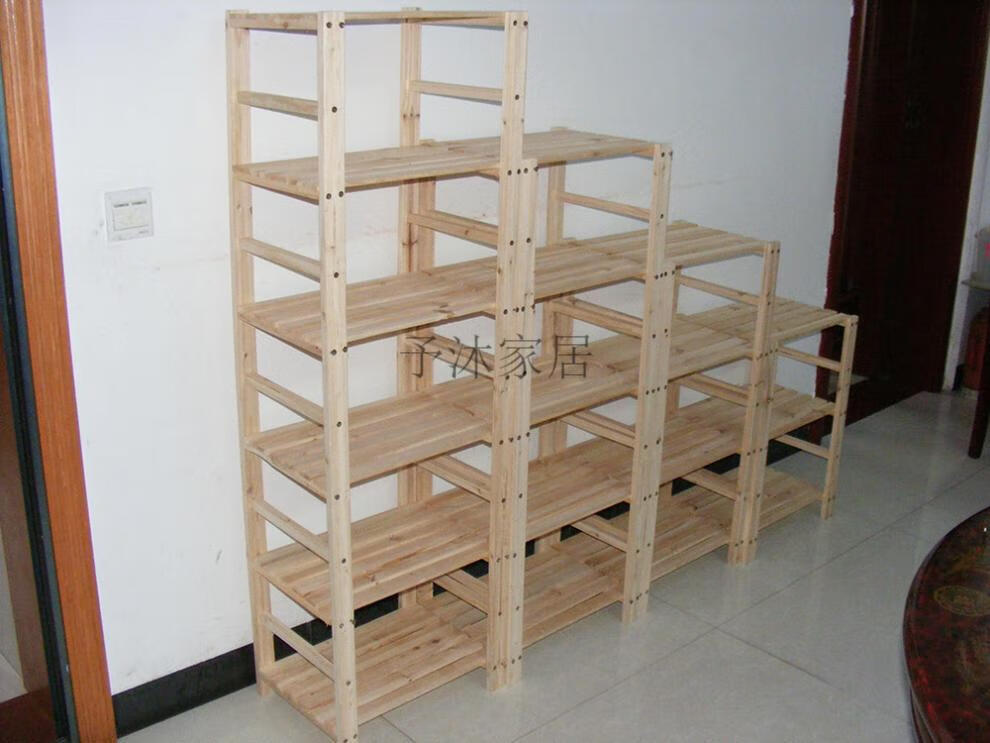 实木简易实木置物架多层储物架家用架木架子木板层架木质可定做 四层