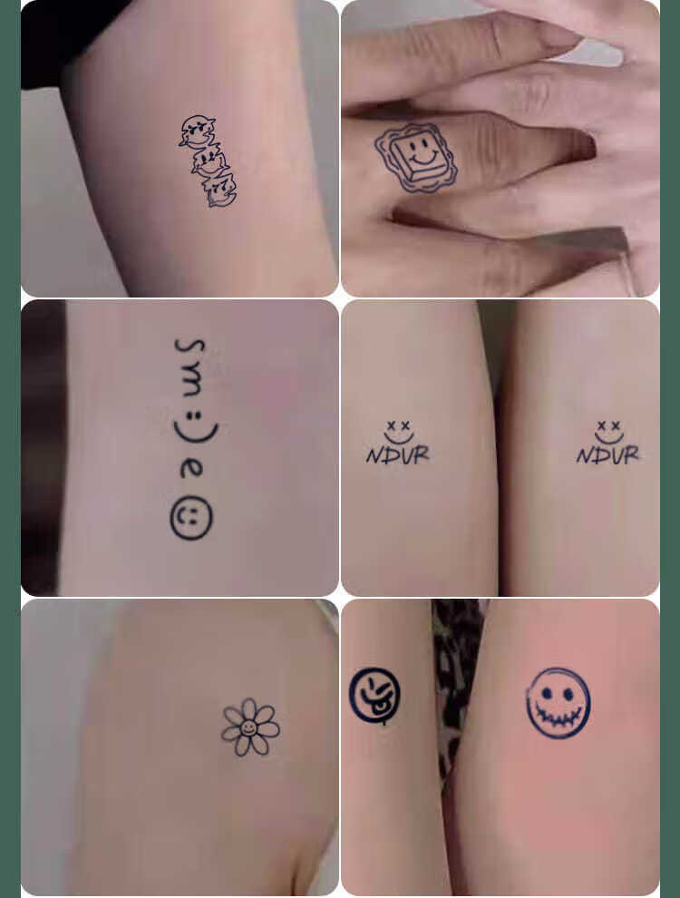 uhfq新品纹身贴女私处污90款草本果汁纹身贴纸半防水仿真网红风胸前