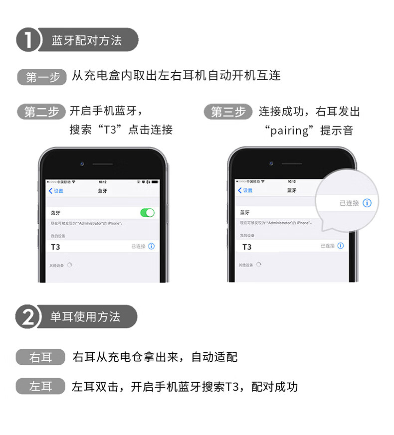 索爱蓝牙耳机真无线单双耳通用50超长待机续航运动跑步入耳式迷你隐形