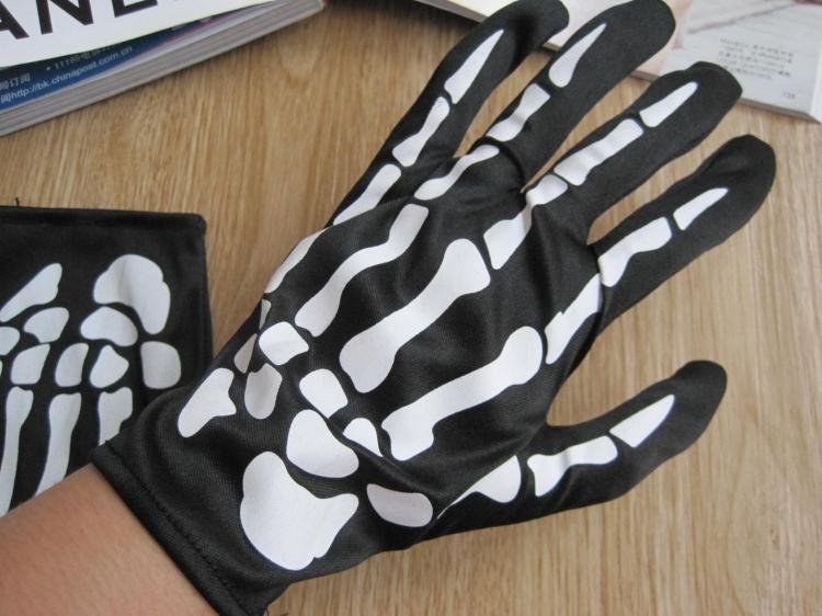 朵胤万圣节鬼节鬼爪手套个性装扮男女士鬼爪子黑色手骨头骷髅五指手套