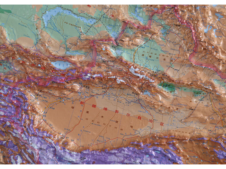 3d凹凸三维立体地图挂图 直观地形地貌 地理教学 学生学习高清地图》
