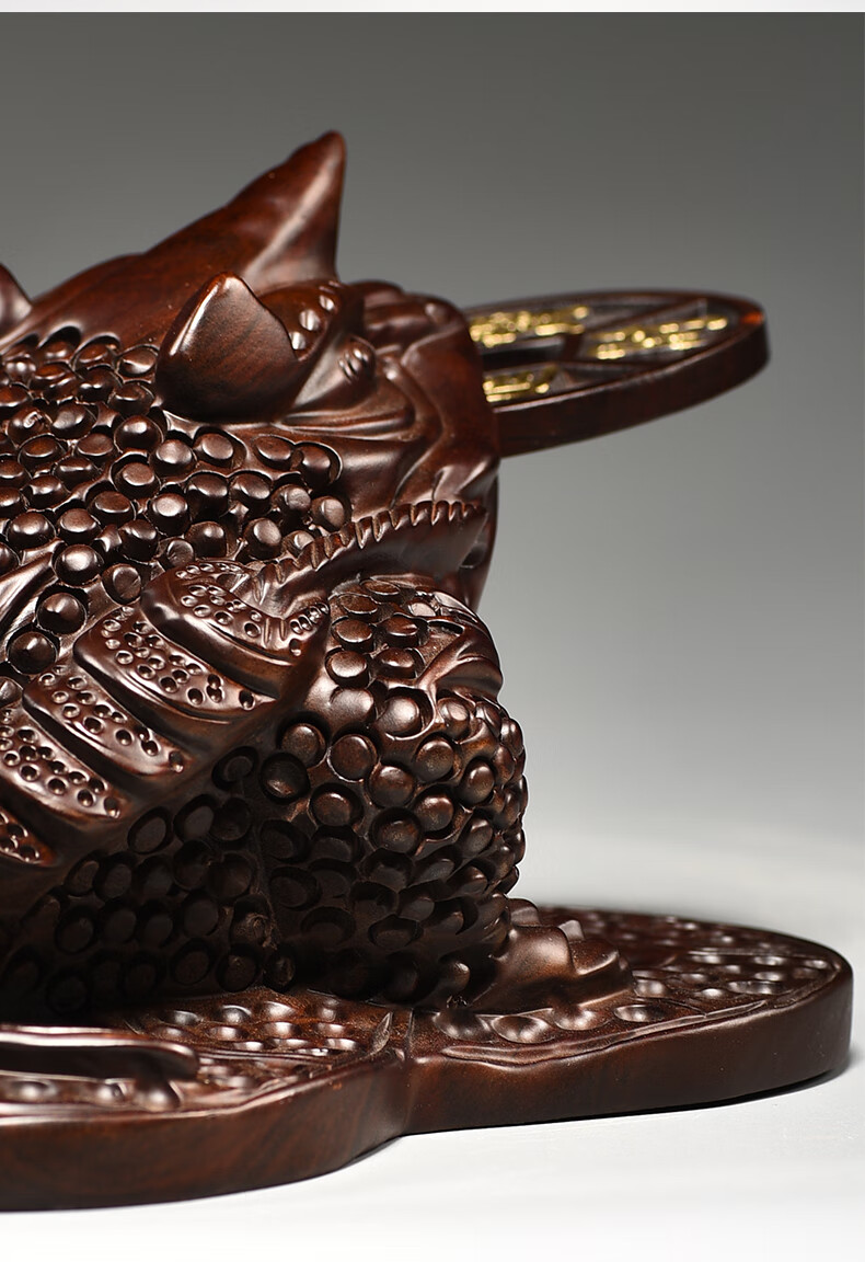 杞瑾木雕金蟾摆件实木三足献宝蟾蜍家居商铺开业装饰红木工艺礼品精雕