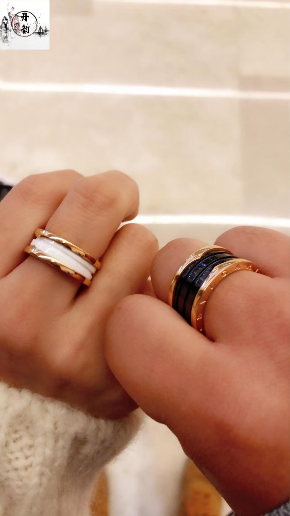 925银小红人慈善款戒指男士bv黑白陶瓷情侣对戒520礼物礼物sn3464玫瑰