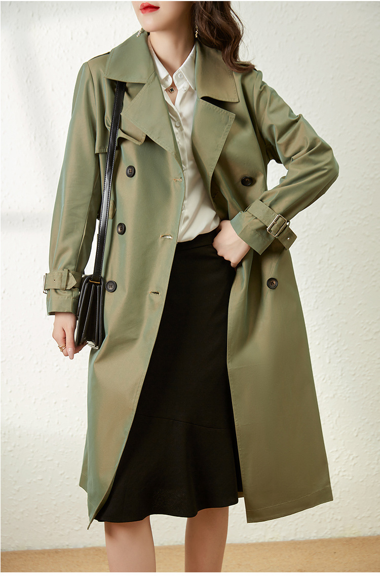 罗蒙romon轻奢高端韩版风衣女士2021年新款秋冬装中长款秋季薄款外套