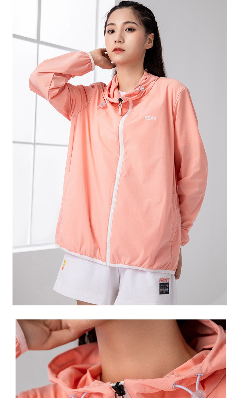 匹克外套女新款开衫拉链连帽休闲运动服上衣df212052灰紫l