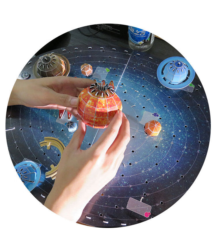 宇宙模型太阳系八大行星3d立体拼图纸质diy拼装手工制作太空星球