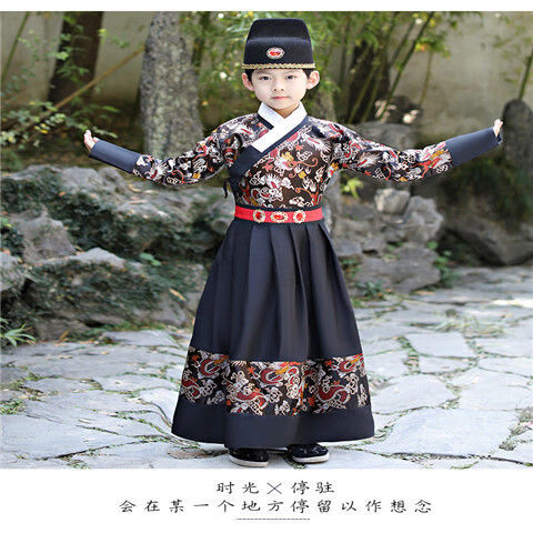 Kwcm 儿童锦衣卫飞鱼服明朝古装男童汉服侠客四大名捕表演出服装冬黑色1 衣服帽子外披150 图片价格品牌报价 京东