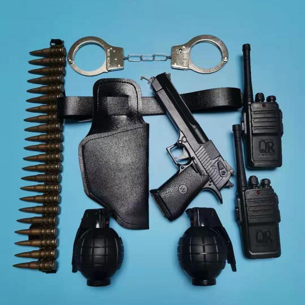 儿童玩具枪套装电动声光男孩小警察角色扮演枪套影视道具定制腰带枪套