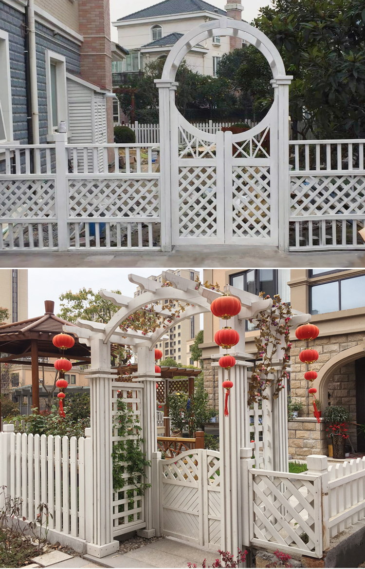 花园防腐木花架庭院木门爬藤架院子月季蔷薇圆拱支架门头门框 单扇