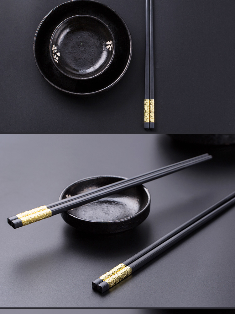 唐宗筷 合金筷子 不发霉易清洗 耐高温 10双装 不含钢 家用酒店日式