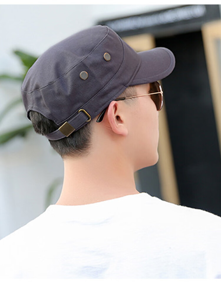 短帽檐男帽时尚男士帽子冒了单帽短舌春秋平顶新款夏青年户外轻薄速干