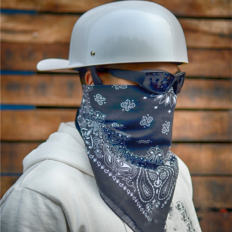 面罩骷髅方巾印第安摩托车骑行三角巾防晒面巾魔术头巾 玫瑰骷髅灰