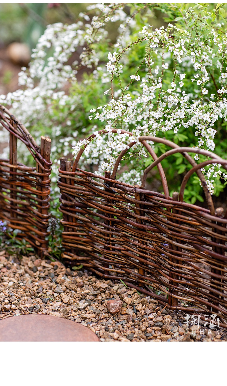琛艺 柳编篱笆栅栏花园草坪护栏栅围栏装饰庭院围墙室菜园花坛 e款(35