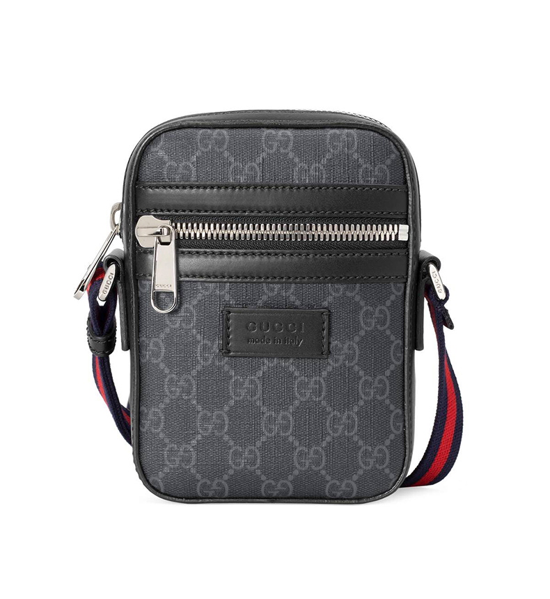 【秋尚新】gucci古驰 男士gg印花人造帆布邮差包单肩斜挎包 520送礼物