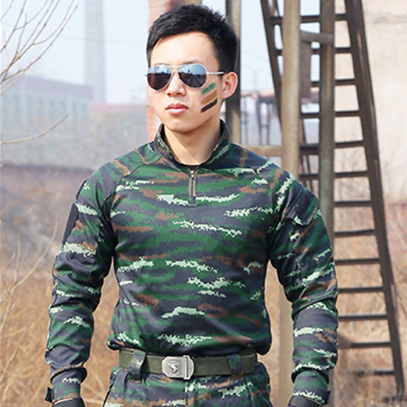 迷彩服猎人服套装学生迷彩服套装户外拓展工作服蛙人服夏款军训服蛙服