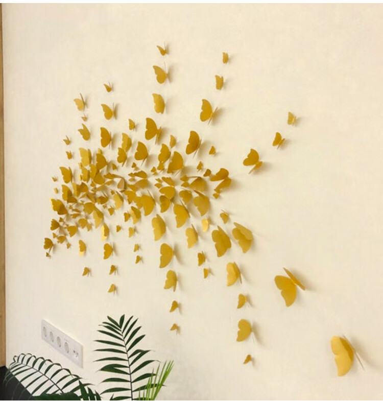 3d立体仿真蝴蝶装饰卧室温馨自粘墙纸ins风墙贴教室文化班级布置金宝