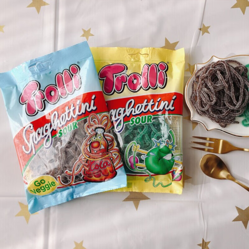 现货trolli草莓软糖德国零食进口exo朴灿烈jennie糖 100g 苹果味100克
