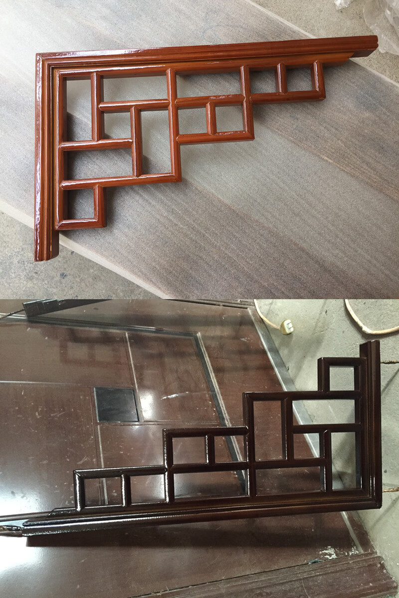 中式实木角花木雕背景实木花格隔断吊顶复古角花装饰榫卯工艺 40*40