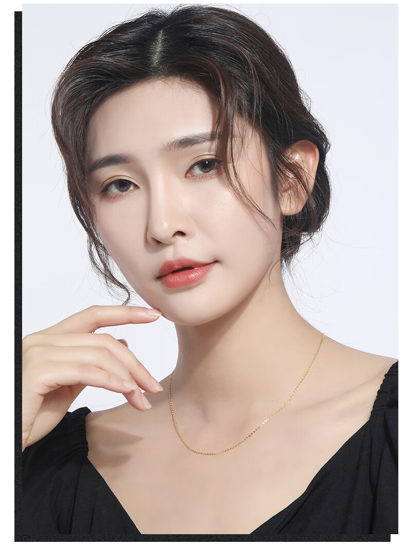 520礼物黄金项链o字链女999足金锁骨链纯金5g素金闪o毛衣链长款细链单