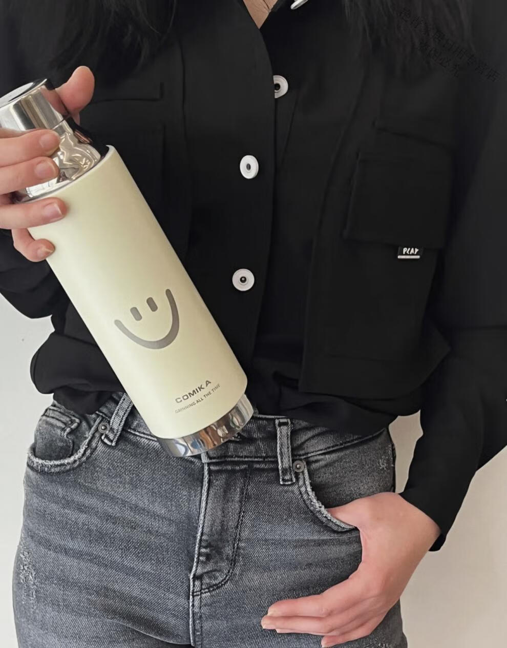 comika大茶杯大容量不锈钢保温杯随身便携旅行高颜值网红水杯女