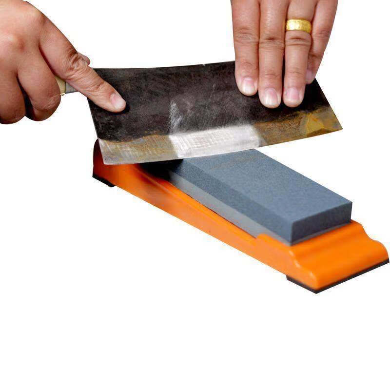 厨房家用磨刀石剪刀精磨油石户外农用磨刀器双面磨石座木兰旅 小号