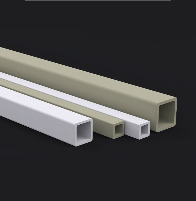 塑料方管方通正方形长管材建材管塑胶耐酸碱 20*20mm*厚3mm-白色 1米