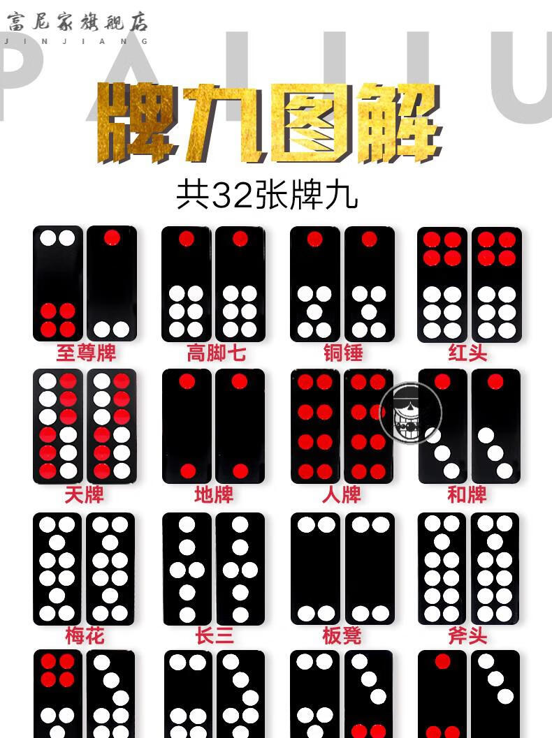 春节礼品 牌九骨牌大号天九顶牛牌成人家用接龙牌推牌九牌加厚麻将排
