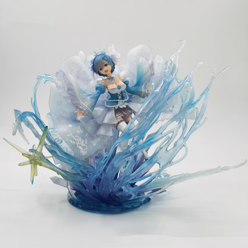 水晶礼服同款生活版雷姆可发光摆件水晶礼服蕾姆普通不发光板高约28cm