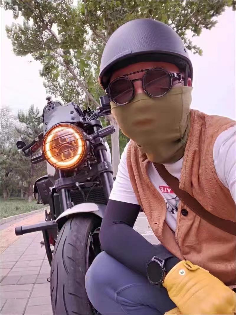 碳纤维哈雷半盔摩托车成人头盔瓢盔复古机车翘盔电动车头灰骑行 有