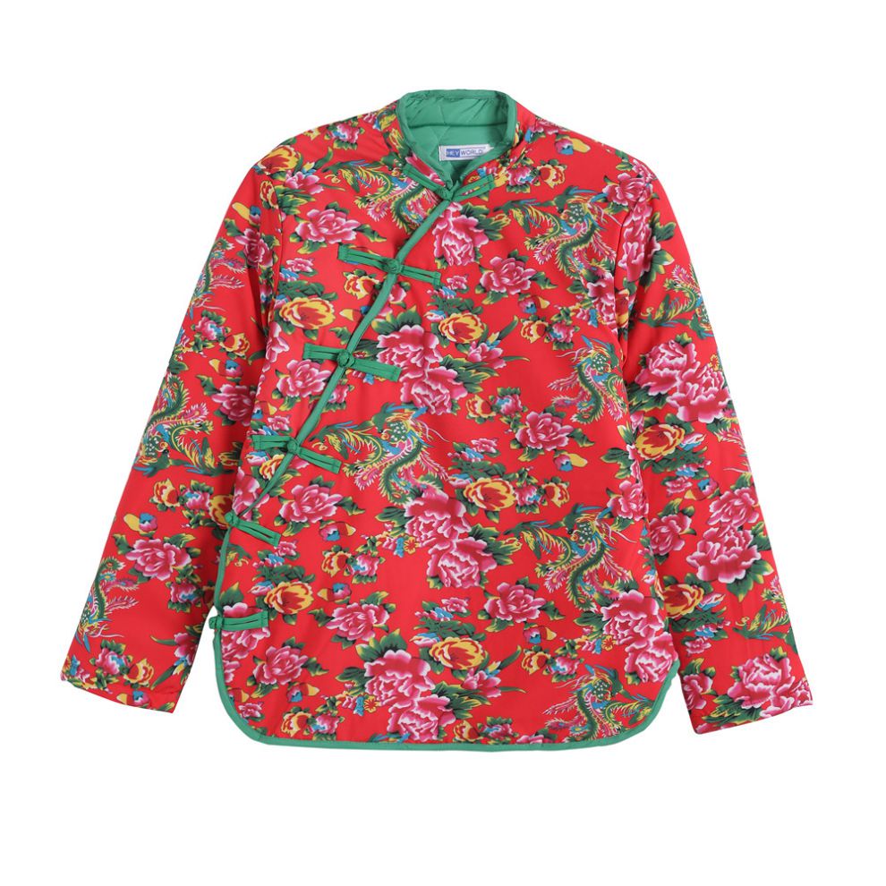 视频同款东北大花布民族风套装棉袄棉裤大花袄加厚棉衣女冬长袖大棉袄