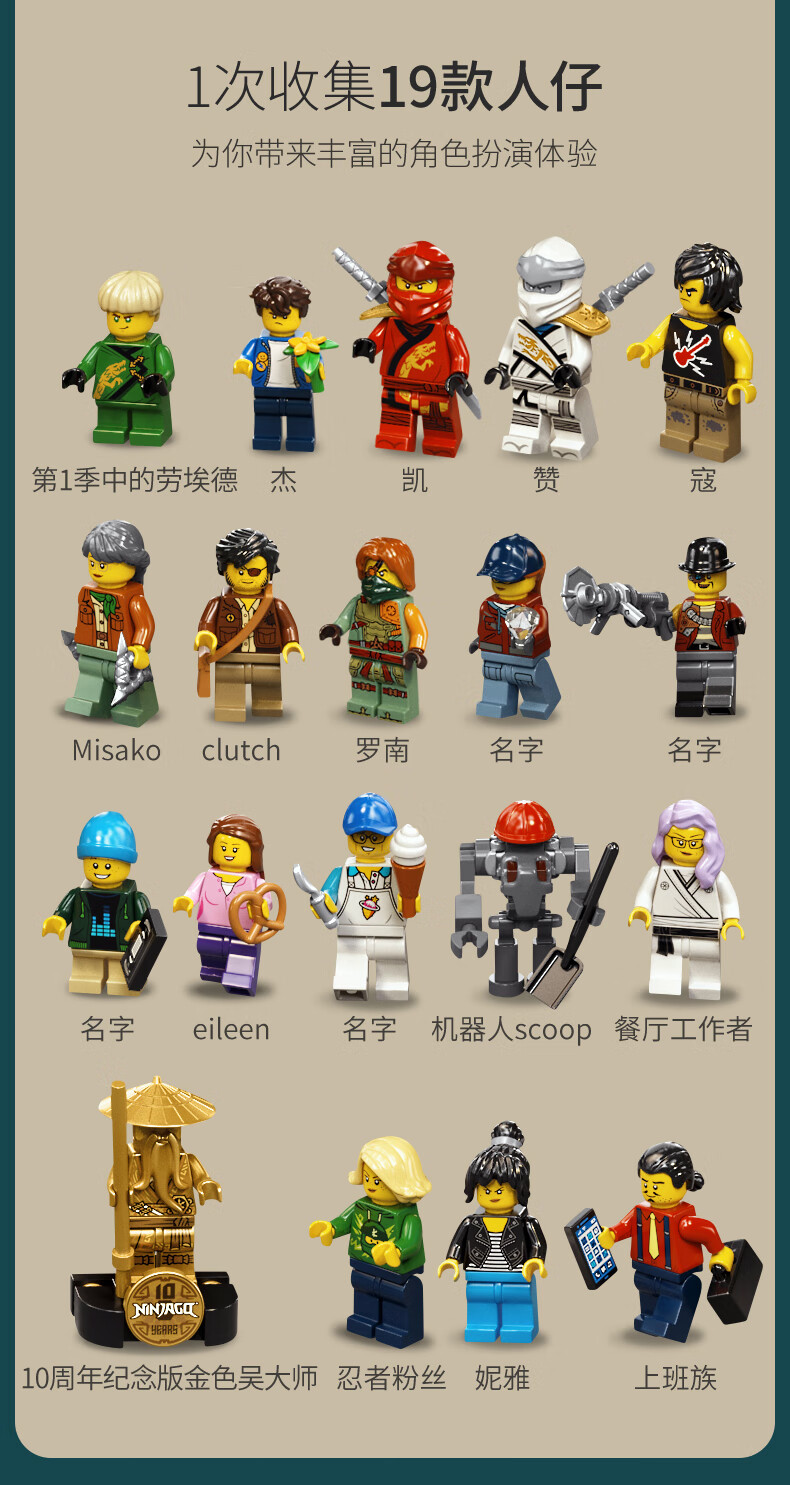 乐高幻影忍者系列71741 乐高幻影忍者花园城市潮玩积木玩具 71741