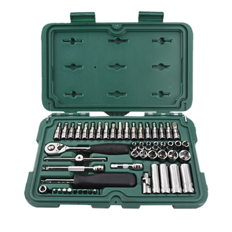 小飞工具套装38件套63mm修车汽车汽修棘轮扳手套筒组套0900225件套筒