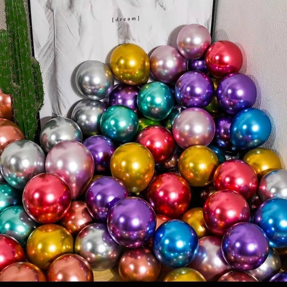 5金属色圆形小气球婚庆装饰生日派对布置场景开业庆典加厚金属金色20