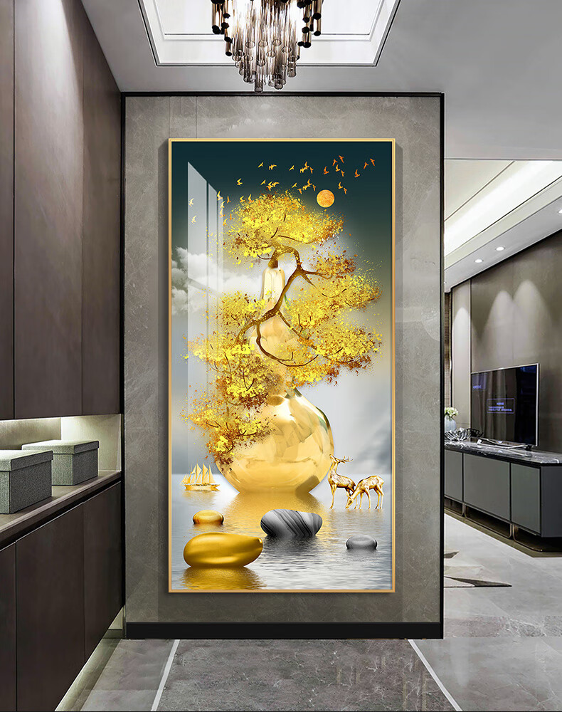 京茂葫芦大幅玄关装饰画走廊尽头壁画寓意好新中式大气732794080纹理