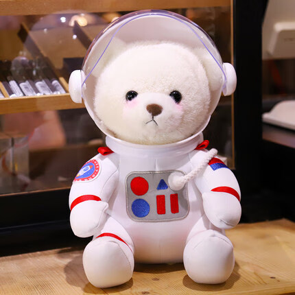 摩托车小熊公仔 创意太空熊公仔毛绒玩具宇航员大布娃娃机器人玩偶