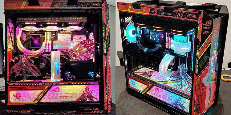 京选好货2022新款华硕rog太阳神机箱灯板台式机定制高达翻毛皮贴纸