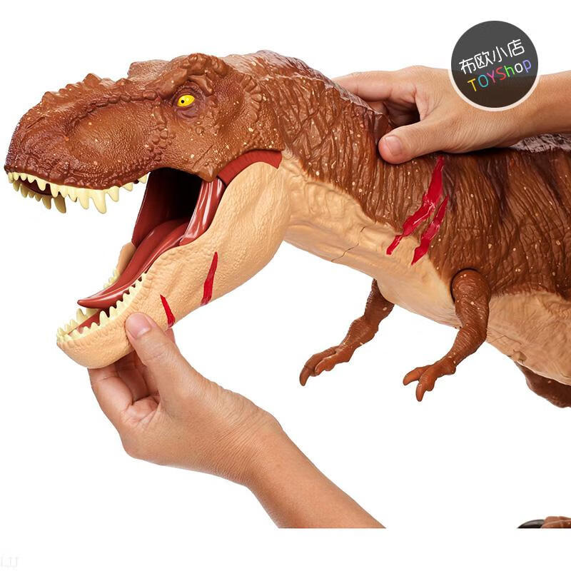 美泰侏罗纪世界3战损巨型霸王龙暴龙南方巨兽龙仿真动物恐龙玩具团购