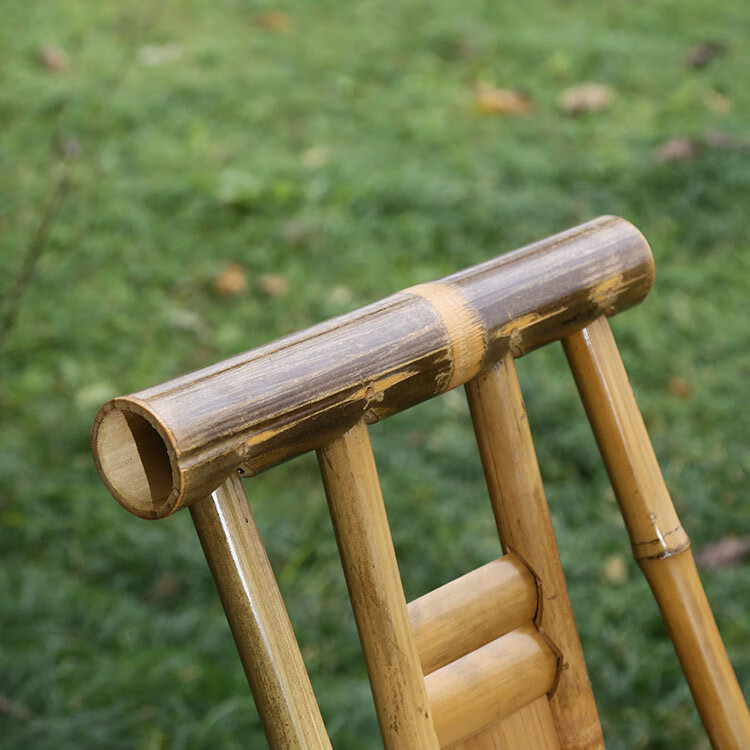 竹椅子老式靠背椅家用喝茶休闲孩均适合手工竹制品扎实 本色号【图片