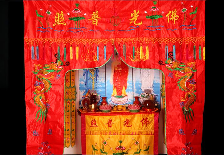 佛教道教刺绣佛帐佛光普照龙帐挂幡佛堂佛像遮挡帘幔帐定做佛光普照15