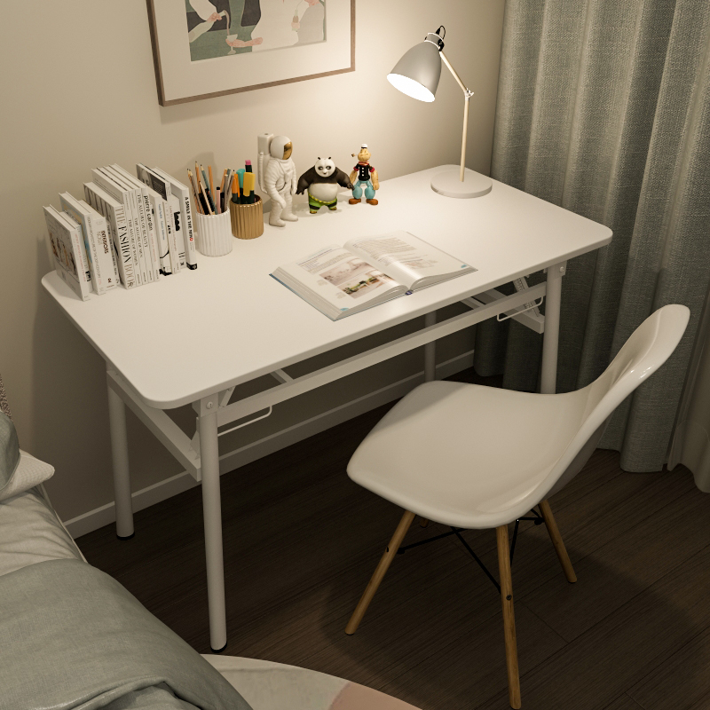 电脑书桌子台式家用租房简约易折叠卧室现代小初中生学习写字电竞折叠