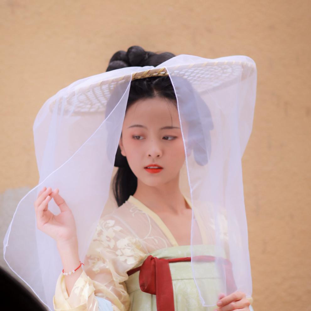 斗笠帽面纱古风帷帽多款长流苏薄纱蕾丝汉服幕篱唐风好看 黑色 帷帽