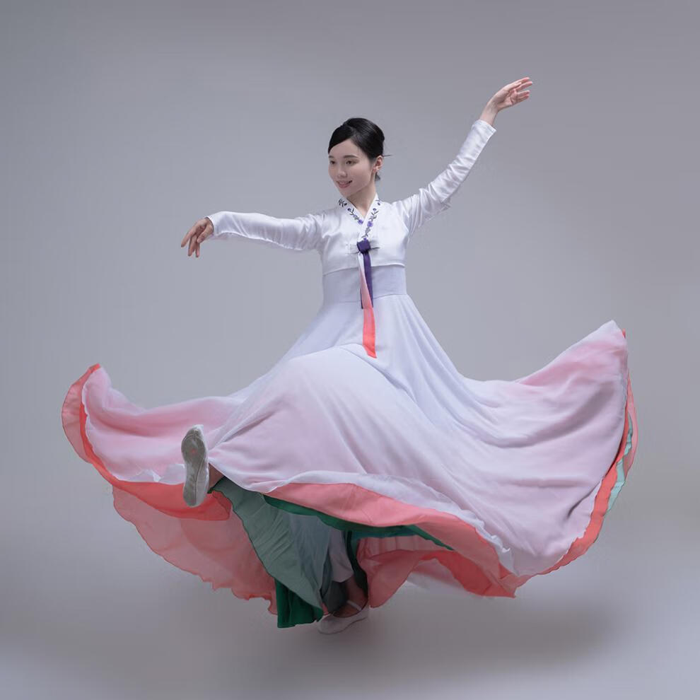 朝鲜舞蹈演出服女士艺考表演服装少数民族成人练习练功朝鲜族舞服绿色