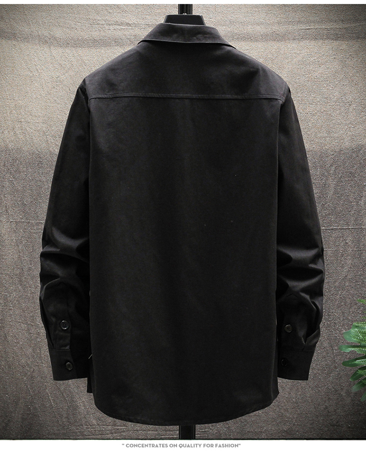 21新款男士诺曼男装2021秋季男士工装棉长袖衬衫外套宽松大码衬衣男